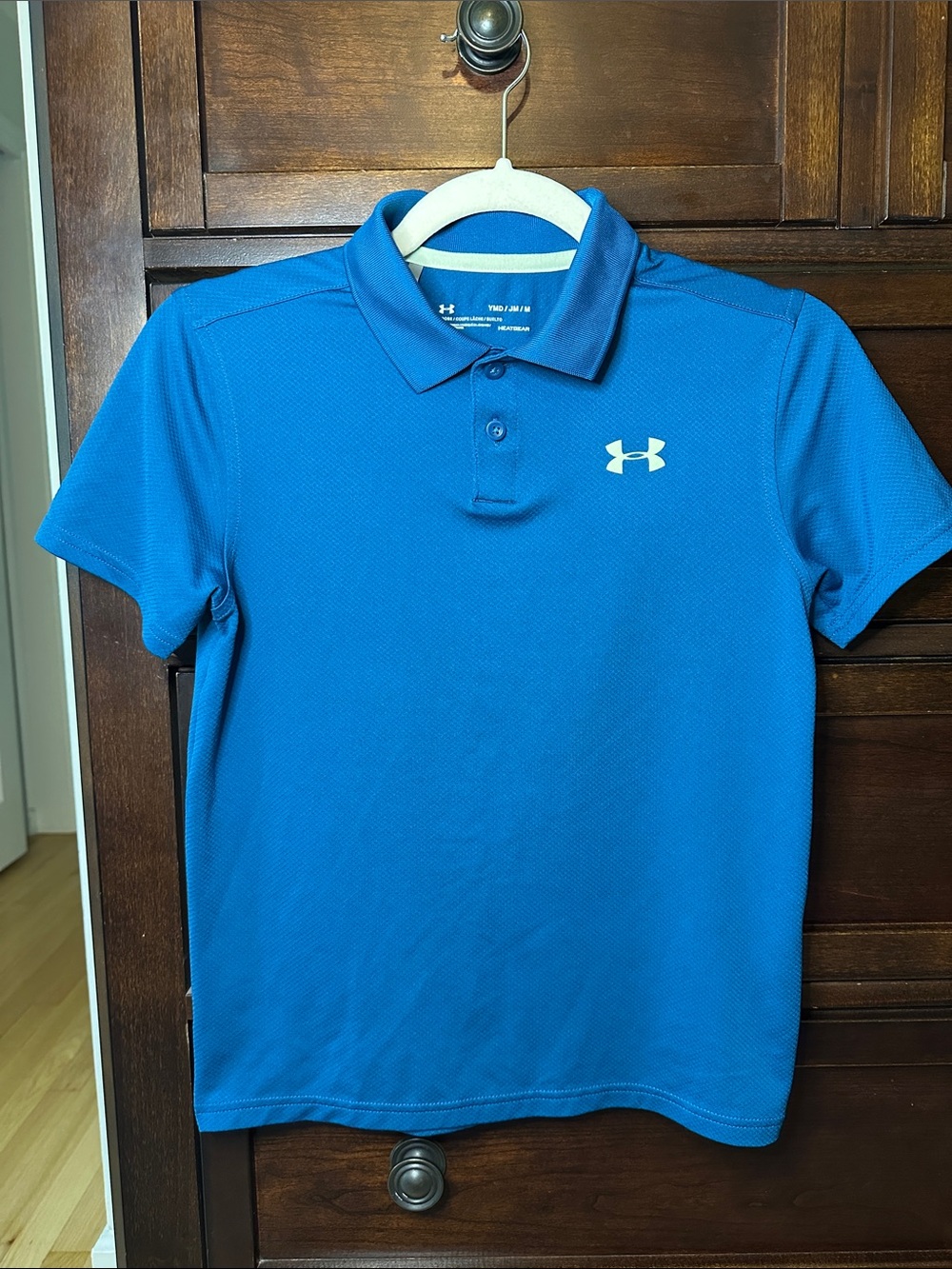 Under Armour Boys Teal Blue Size M Short-Sleeve Performance Polo